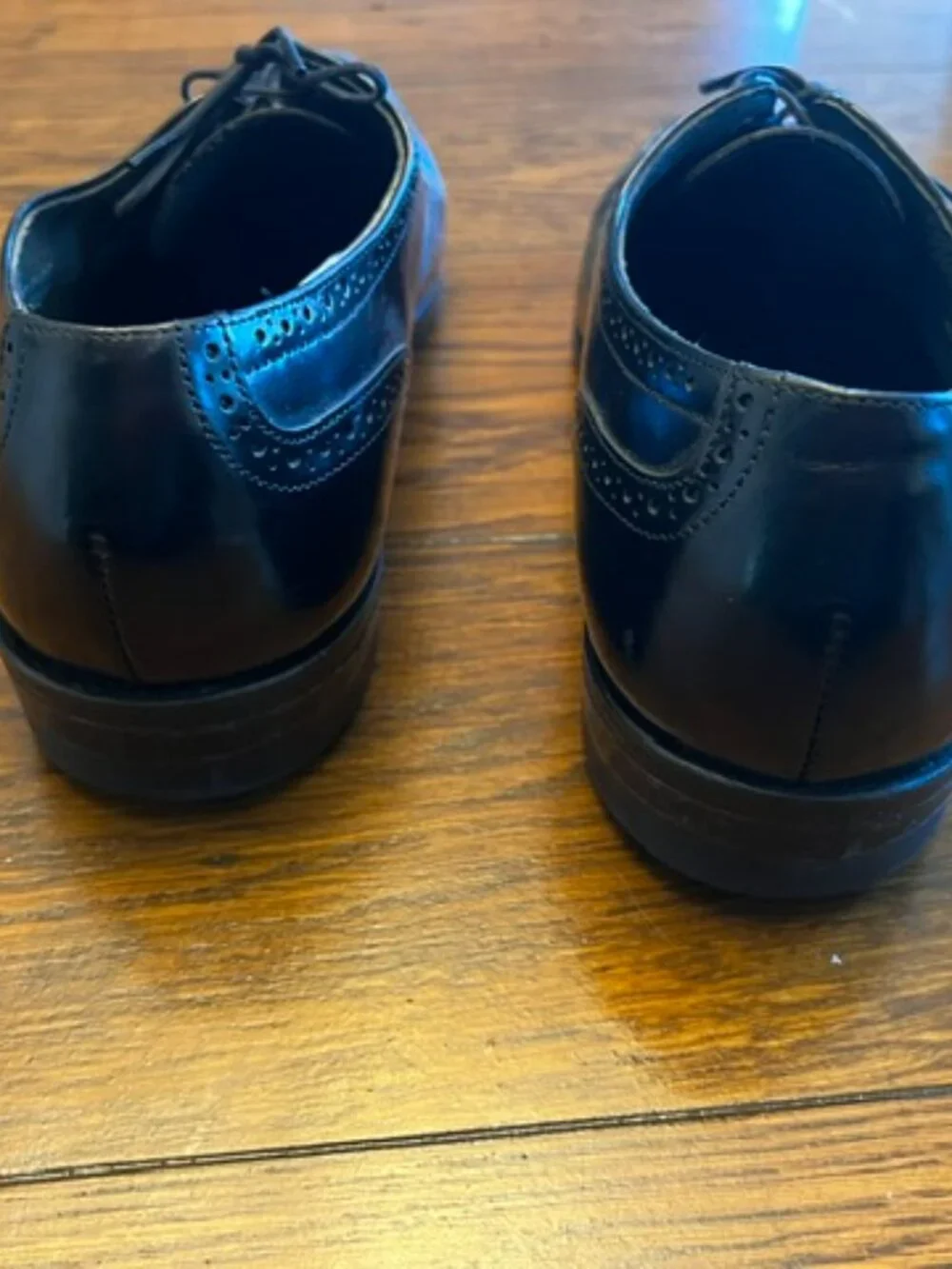 Men's Florsheim Leather Dress Shoe, Size 8W, Black, Lace up Good Con